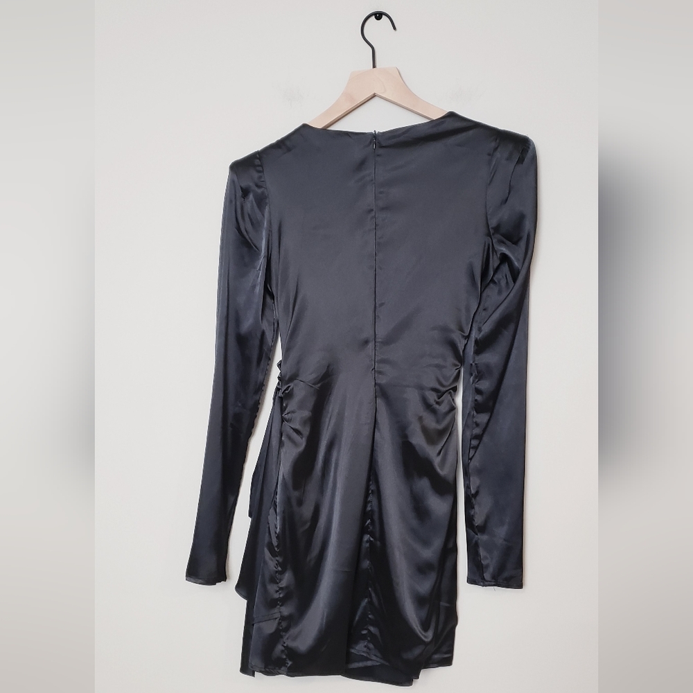 Lulus Black Satin Dress Size S - Picture 6 of 7